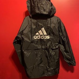 Unisex Youth XL Adidas Windbreaker Black/Silver